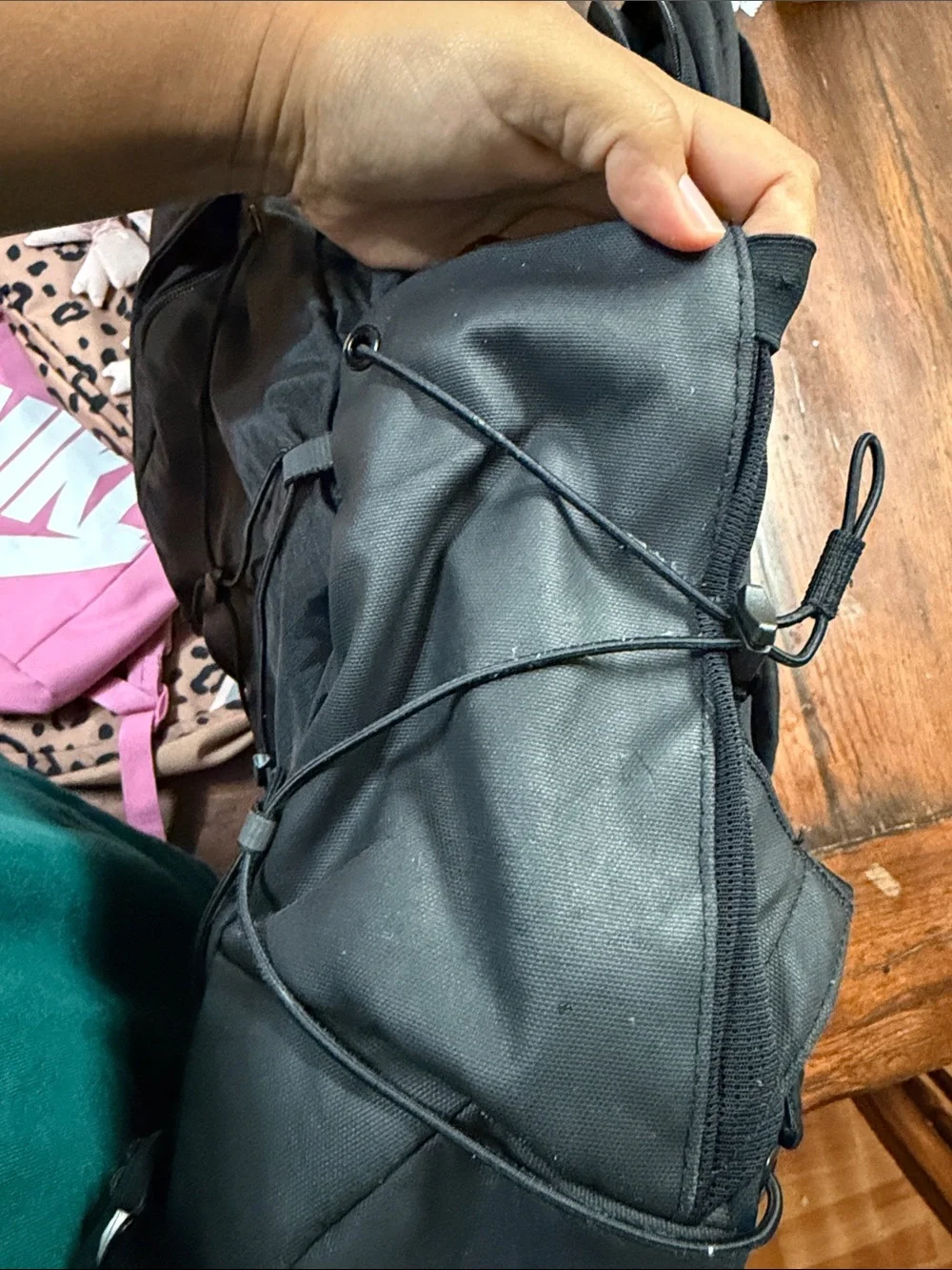 The North Face Black Bungee Front Backpack